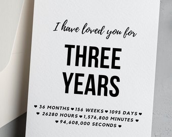 3rd Anniversary Card DIGITAL DOWNLOAD