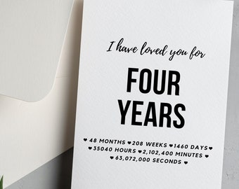 4th Anniversary Card DIGITAL DOWNLOAD