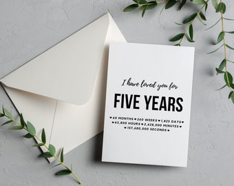 5th Anniversary Card DIGITAL DOWNLOAD