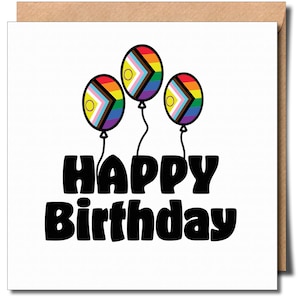 Carte de voeux d'anniversaire gay Lgbtq Happy Birthday Progress Carte lesbienne Carte gay