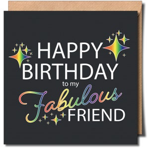 Joyeux anniversaire, ami fabuleux, carte de voeux d'anniversaire gay Lgbtq, carte lesbienne, carte gay