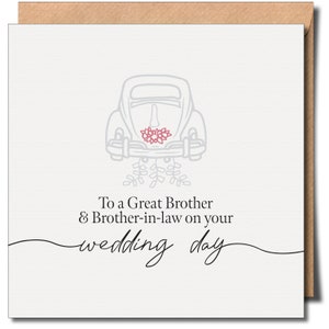 À un arrière-arrière-grand-frère et à un beau-frère le jour de votre mariage Carte de voeux homosexuelle et homosexuelle Lgbtq le jour de votre mariage