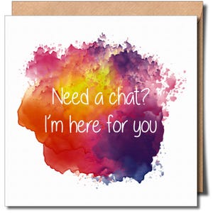 Besoin d'un chat, je suis là pour vous. Carte de voeux de santé mentale bienveillante en pensant à vous carte de voeux