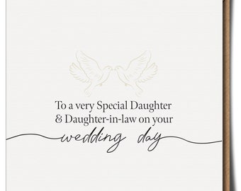 Daughter & Daughter-in-Law Wedding Card: Lesbian LGBTQ Same Sex Wedding