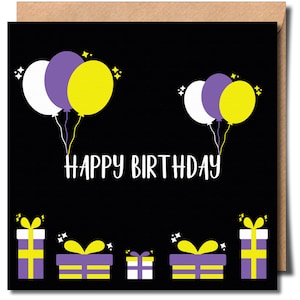 Carte de voeux d'anniversaire non binaire de joyeux anniversaire Carte d'anniversaire d'un ami Carte d'anniversaire de famille Carte d'anniversaire non binaire