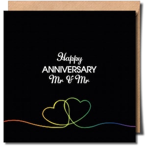 Happy Anniversary Mr & Mr Gay Lgbtq Anniversary Greeting card Same sex anniversary card
