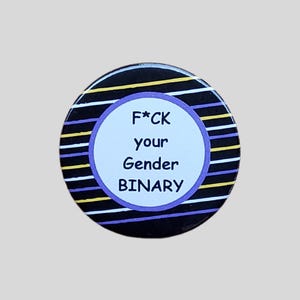 Non Binary Pride Badge: Handmade LGBTQ Pin (38mm)