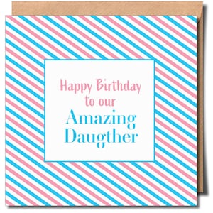 Joyeux anniversaire à notre incroyable fille transgenre Lgbtq carte de voeux d'anniversaire carte d'anniversaire trans fille carte d'anniversaire trans