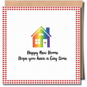 Carte de voeux Happy New Home Carte de voeux gay Lgbtq Carte de voeux New Home Gay
