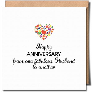 Joyeux anniversaire d'un mari fabuleux à un autre Carte de voeux d'anniversaire gay Lgbtq Carte d'anniversaire de mari Carte d'anniversaire de même sexe