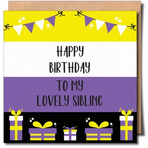 Joyeux anniversaire, beau frère ou soeur, non binaire, carte de voeux d'anniversaire, frère et sœur, carte d'anniversaire