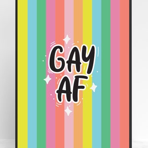 Impression A4 et A5 Impression gay A F Lgbtq, gay, lesbienne Art mural Impression