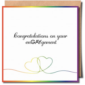 Félicitations pour votre carte de voeux de fiançailles EnGAYgement Gay Lgbtq