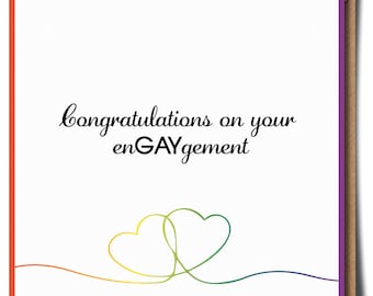 Congratulations on your EnGAYgement Gay Lgbtq Engagement Greeting card