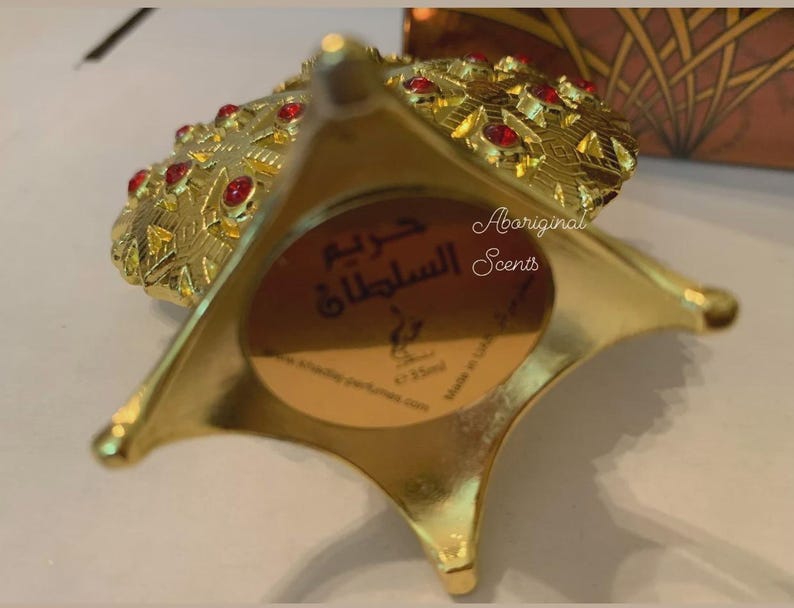 New Hareem Al Sultan Gold | Hareem Al Sultan Gold Arabian Perfume Oil | Khadlaj | made in Dubai | perfume oil | handcrafted bottle image 4