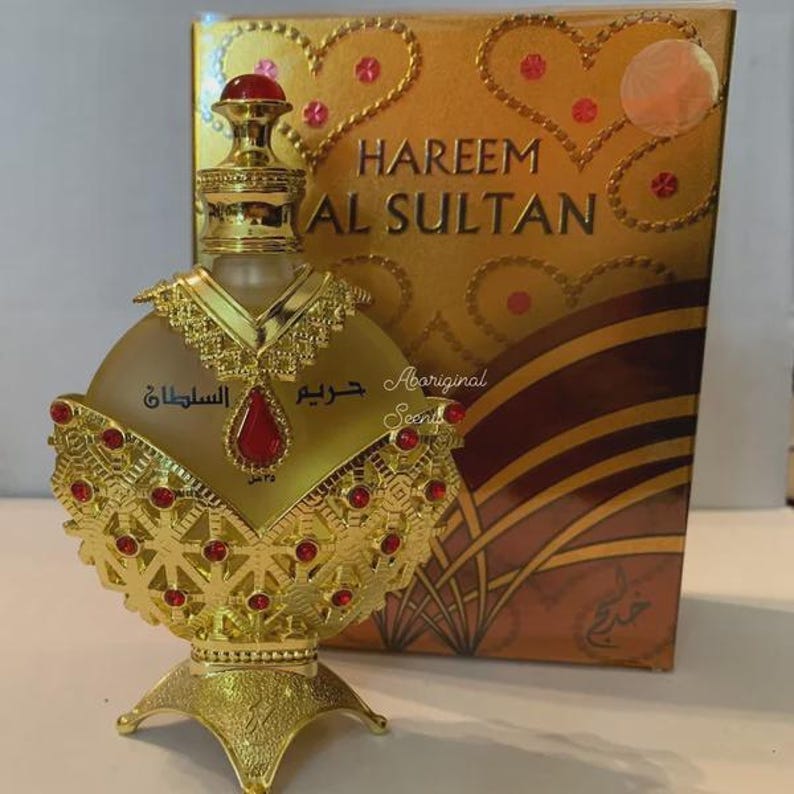 New Hareem Al Sultan Gold | Hareem Al Sultan Gold Arabian Perfume Oil | Khadlaj | made in Dubai | perfume oil | handcrafted bottle image 2