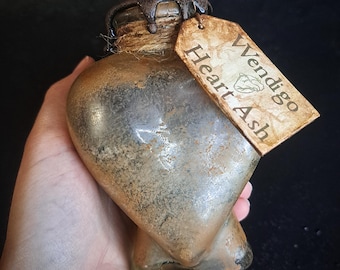 Wendigo Heart Ashes. Handmade Cryptid Apothocary Relic. Fantasy Potion.