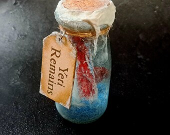 Yeti Remains Fantasy Relic Bottle. Cryptid Potions.
