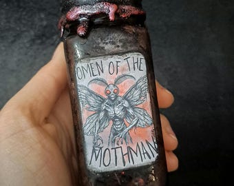 Mothman Handmade Fantasy Apothecary Bottle