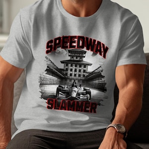 Speedway Slammer T-Shirt, Race Car Tee, Vintage Racing Shirt, Racing Fan Gift, Motorsport Apparel, Track T Shirt, Racing Design