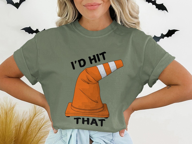 Funny Traffic Cone T-Shirt, Unique Graphic Tee, Novelty Pun Shirt, Quirky Statement Apparel, Humorous Gift Idea, Casual Wear, Couple Costume image 3