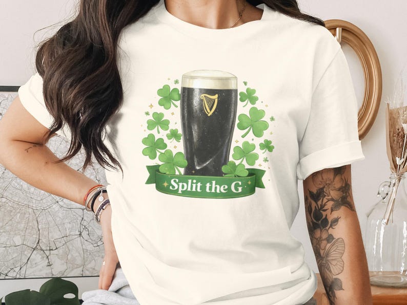 Split the G shirt, Irish beer shirt, lucky shamrock shirt, St. Patrick's Day tee, festive holiday shirt, Irish pub shirt, gift idea