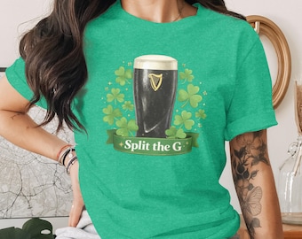 Split the G Guinness T-Shirt, St Patricks Day T-Shirt, Irish Beer Shirt, Shamrock Tee, St Paddys Day Shirt, Funny Drinking Tee
