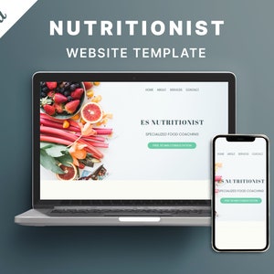 Canva Website Template for Nutritionist  | Canva Landing Page | Nutritionist Website | Canva Template | Instant Download