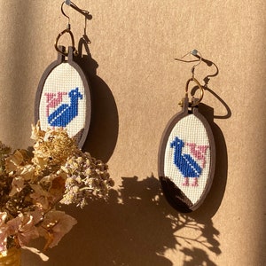 Tatreez Earrings - Hebron Bird