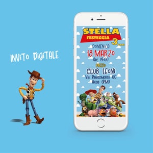 Invito digitale tema Toy Story