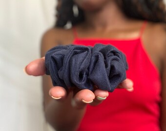 Handmade and sustainable Scrunchie made from velour fabric.