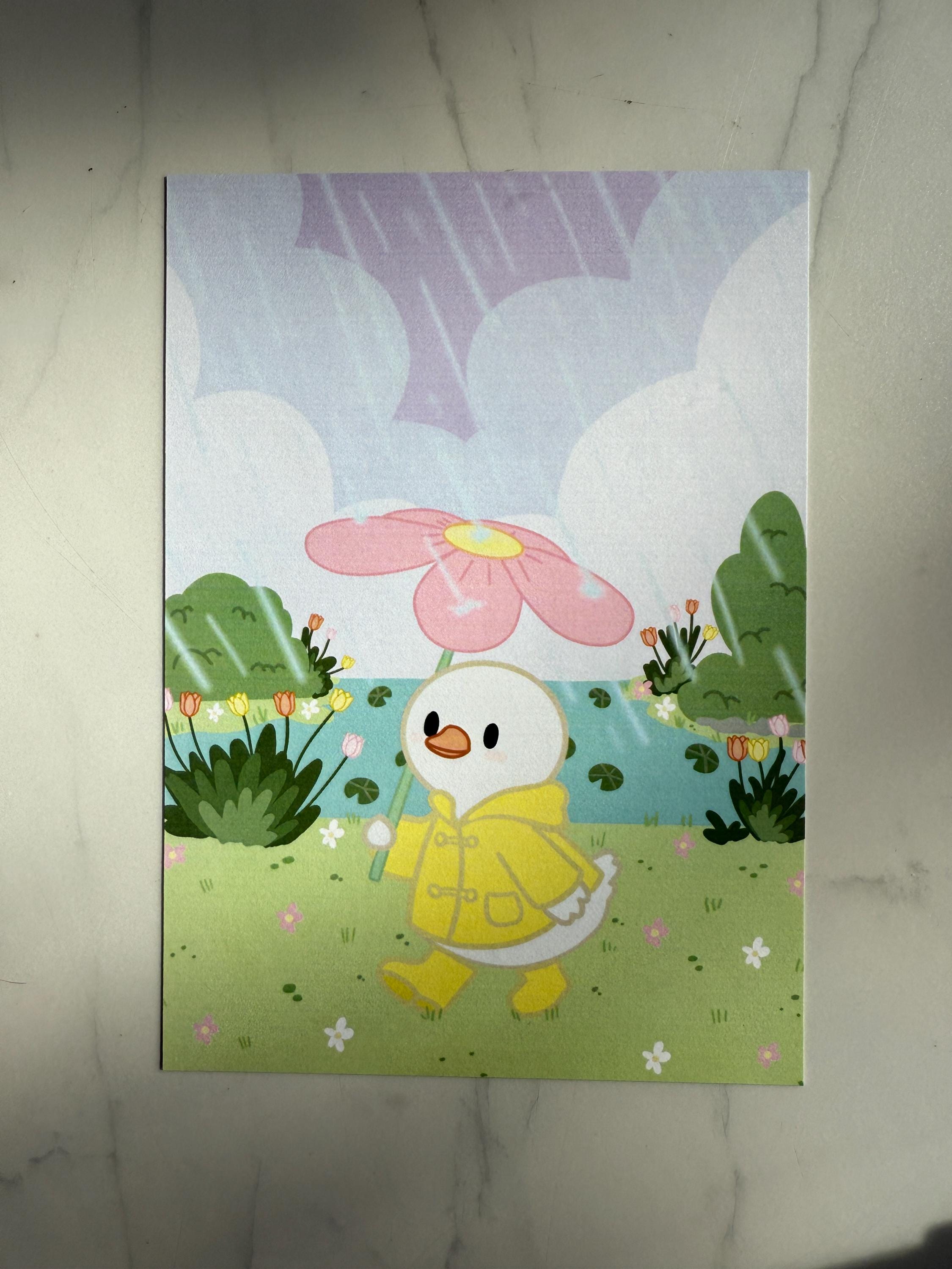 Silly Goose Print, 5”x7” April Showers Bring May Flowers Aesthetic Wall ...