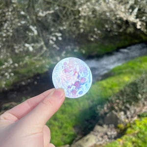 Full moon sticker, holographic die cut vinyl, Space epoxy Resin Decal, Outerspace Artful Art, Celestial Lunar Image, Interstellar Print