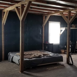 Low Profile Floating Bed Frame Simple Hidden Modern Mattress Platform King Size Boxspring Bedframe Custom Wood Lifted California King Queen