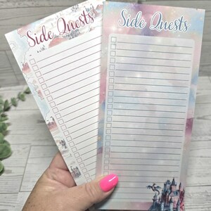 Fantasy Side Quests Checklist Notepad (4x8, 40 Sheets)
