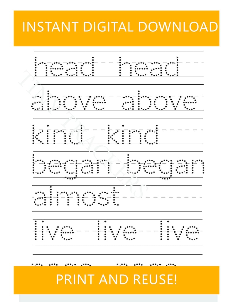 300 High Frequency Words Etsy