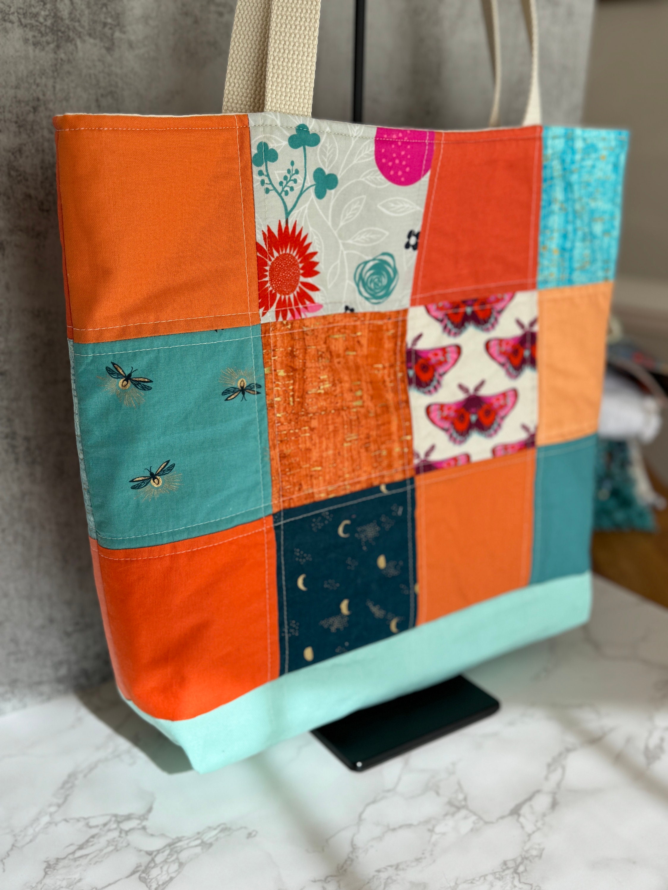 Patchwork Tote Bag, Tote Bag, Quilted Bag, Shoulder Bag