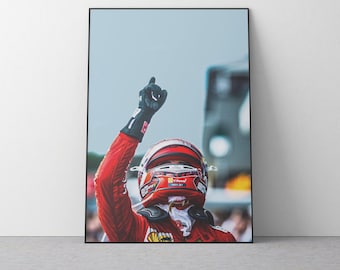 Charles Leclerc Print - Formula 1 Wall Art Decor - F1 Instant Download Poster Ferrari