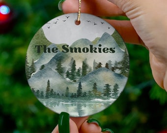 Smoky Mountain Ornament, The Great Smokey Mountains Christmas Gift, The Smokies Birthday Gift, Gift for Her, Gift for Him, Ceramic Ornament