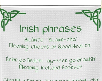 Irisches Geschirrtuch, St. Patricks Tagesgeschenk, St. Pattys Tagesgeschenk, irisches Muttertagsgeschenk für Mutter-Großmutter, Glückstuch, keltisches Kleetuch
