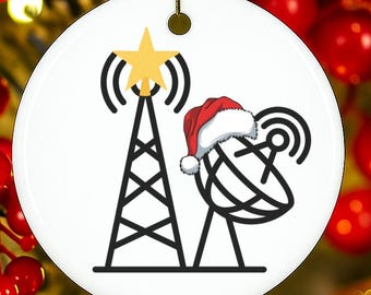 Ham Radio Ornament Gift, Funny Ham Radio Operator Decor, Ceramic Radio Christmas Ornament, Ham Radio Gift for Men, Radio Shack Inspired