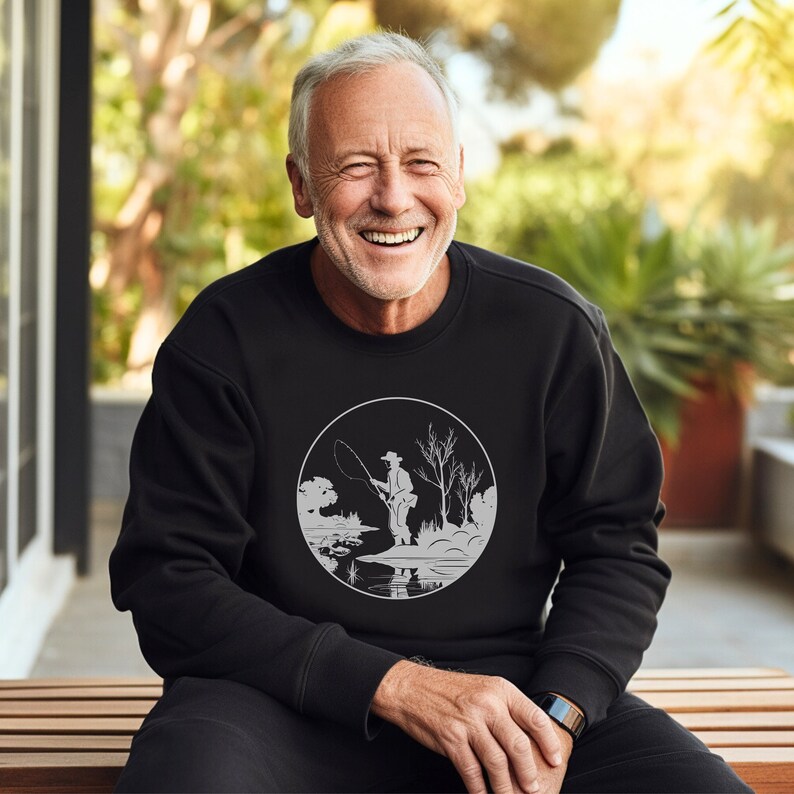 Fly Fishing Sweatshirt, Fly Fishing Gift for Him Crew Sweatshirt