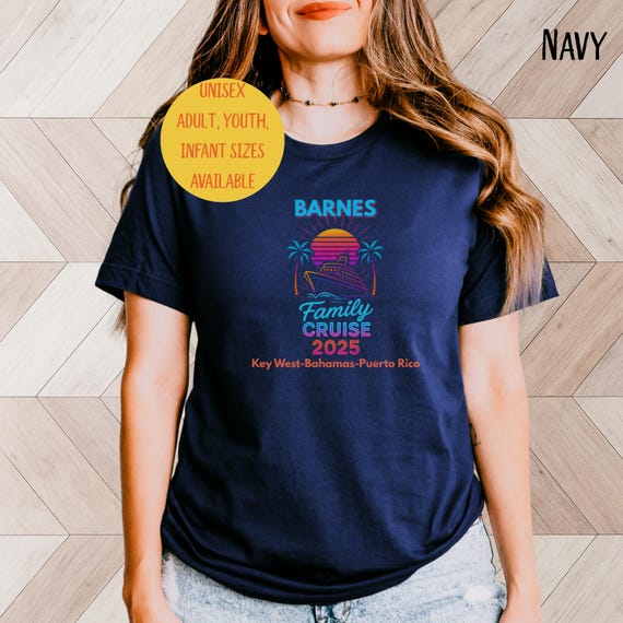 Magliette personalizzate per famiglie da crociera, magliette da