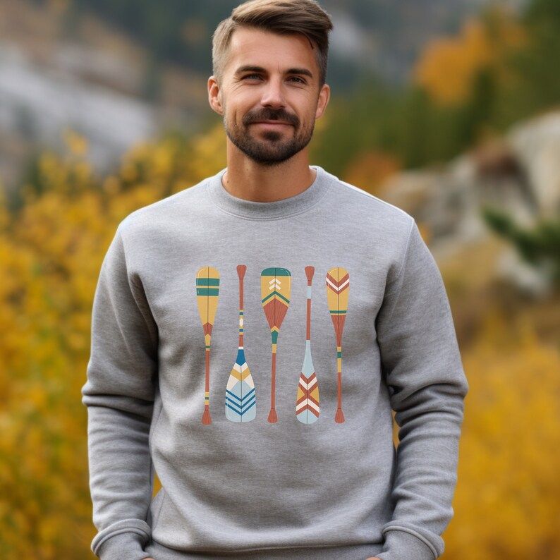 Rowing Oar Crewneck Sweatshirt, Crew Team Sweater, Gift for Coach, Row