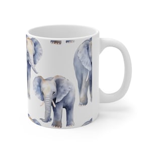 Elephant Coffee Mug, Elephant Tea Cup, Animal Coffee Cup, Gift for Elephant Lovers, Gift for Her, Gift for Him