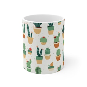 Succulents Coffee Mug, Succulent Plants Coffee Mug, Plant Tea Cup, Gift for Plant Lovers, Gift for Her, Gift for Him