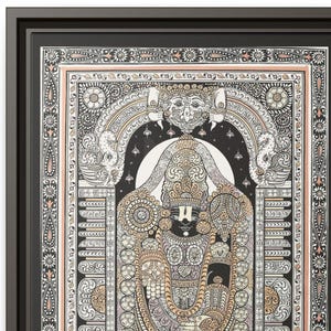 Lord TIrupati Balaji Pattachitra Painting, tanjore painting, Lord Vishnu Avatar Figurine, Shri Venkateswara for Home Temple Pooja