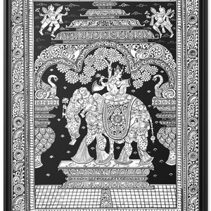 Lord Krishna Gemälde | kalamkari, Madhubani, warli, Pattachitra Malerei | traditionelle indische Volkskunst | Radha Krishna Jagannath Wanddekoration