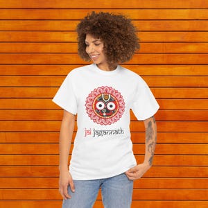Jai Jaganath T-Shirt | Hare Krishna T shirt | Yoga Meditation Spiritual dress for Men&#39;s , women&#39;s ,Unisex Heavy Cotton Tee, Ratha Yatra tees