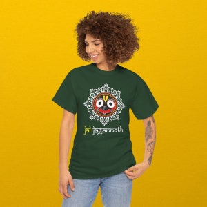 Jai Jaganath T-Shirt | Hare Krishna T shirt | Yoga Meditation Spiritual dress for Men&#39;s , women&#39;s ,Unisex Heavy Cotton Tee, Ratha Yatra tees